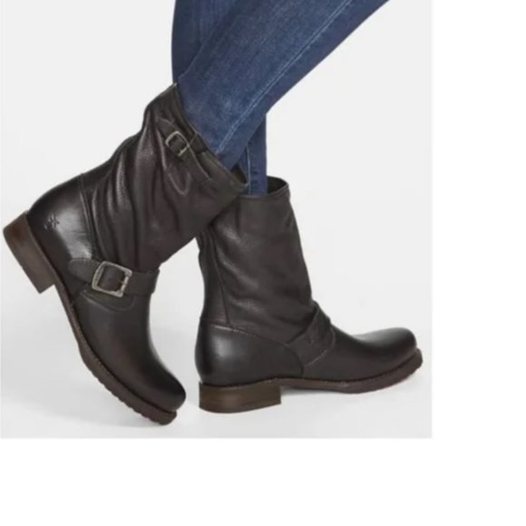 Frye Veronica Slouchy Leather Boots Size 8 - Smoke - Picture 2 of 8